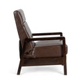 Faux Leather Upholstered Pushback Recliner Dark Brown Dark Brown Pu