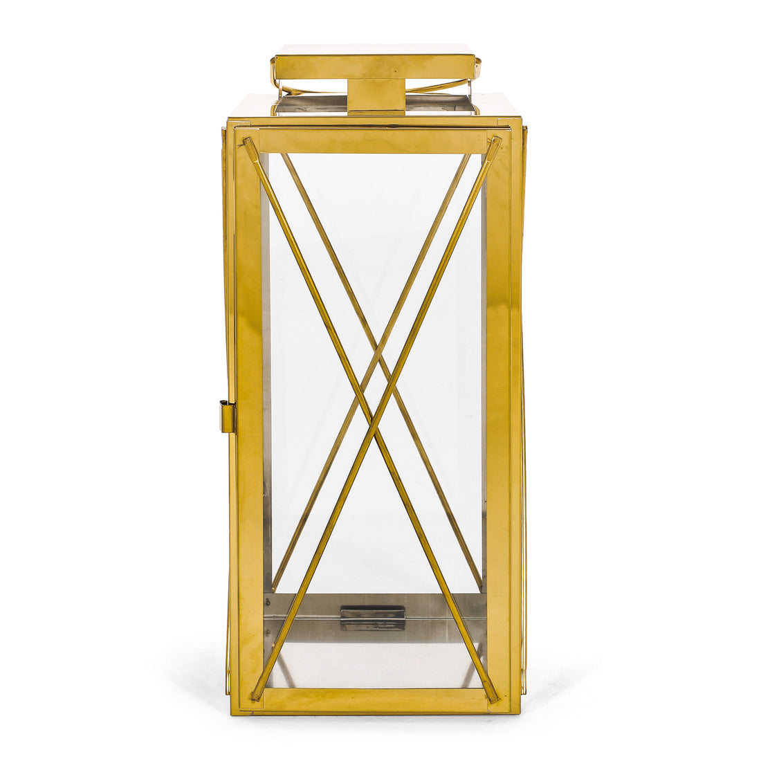 Deborah 14"H Stainless Steel Lantern Gold Stainless Steel