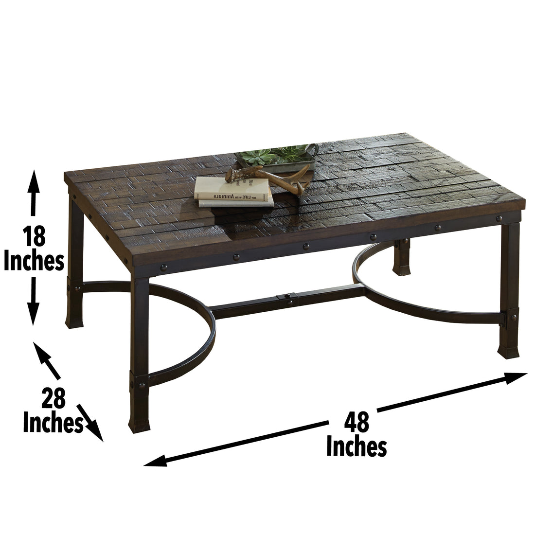 Ambrose Coffee Table Charcoal Grey Solid Wood Mdf