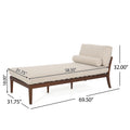 Chaise Lounge Beige Brown Fabric