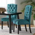 Harriet Kd Tufted Dining Chairs Mp2 Set Of 2 Green Fabric