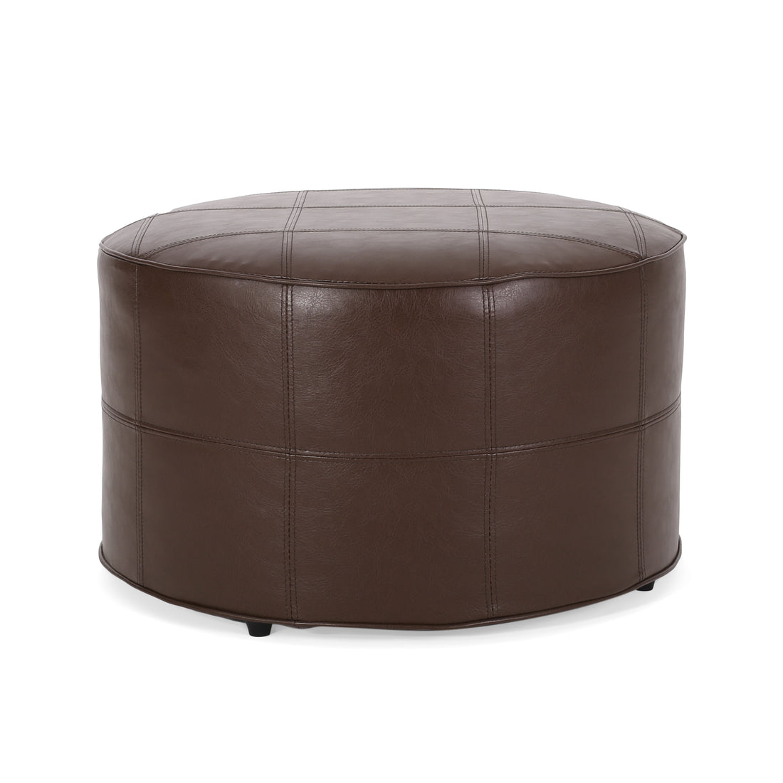 Ottoman Dark Brown Faux Leather