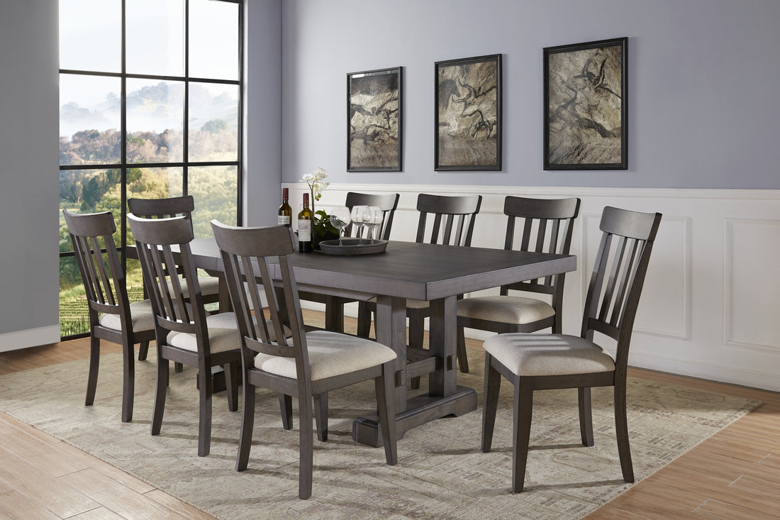 Napa 9 Piece Dining Set Dark Brown Dark Brown Wood