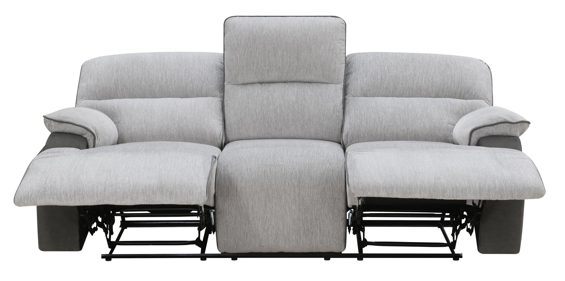 Cyprus Recliner Sofa Gray Gray Fabric 3 Seat