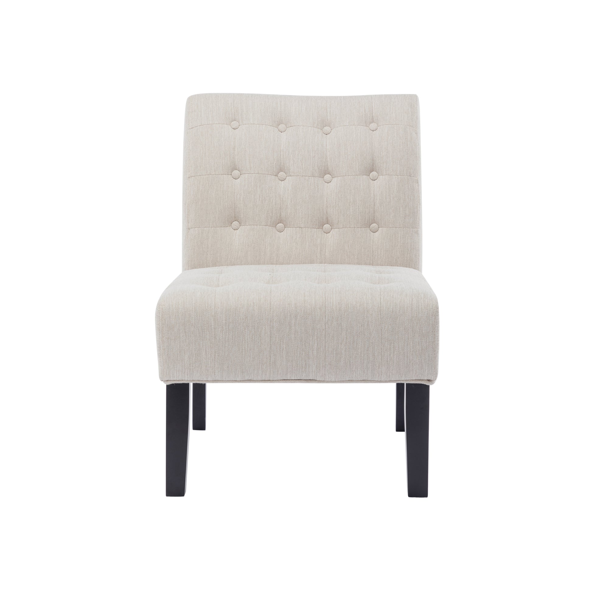 Accent Chair Beige Fabric