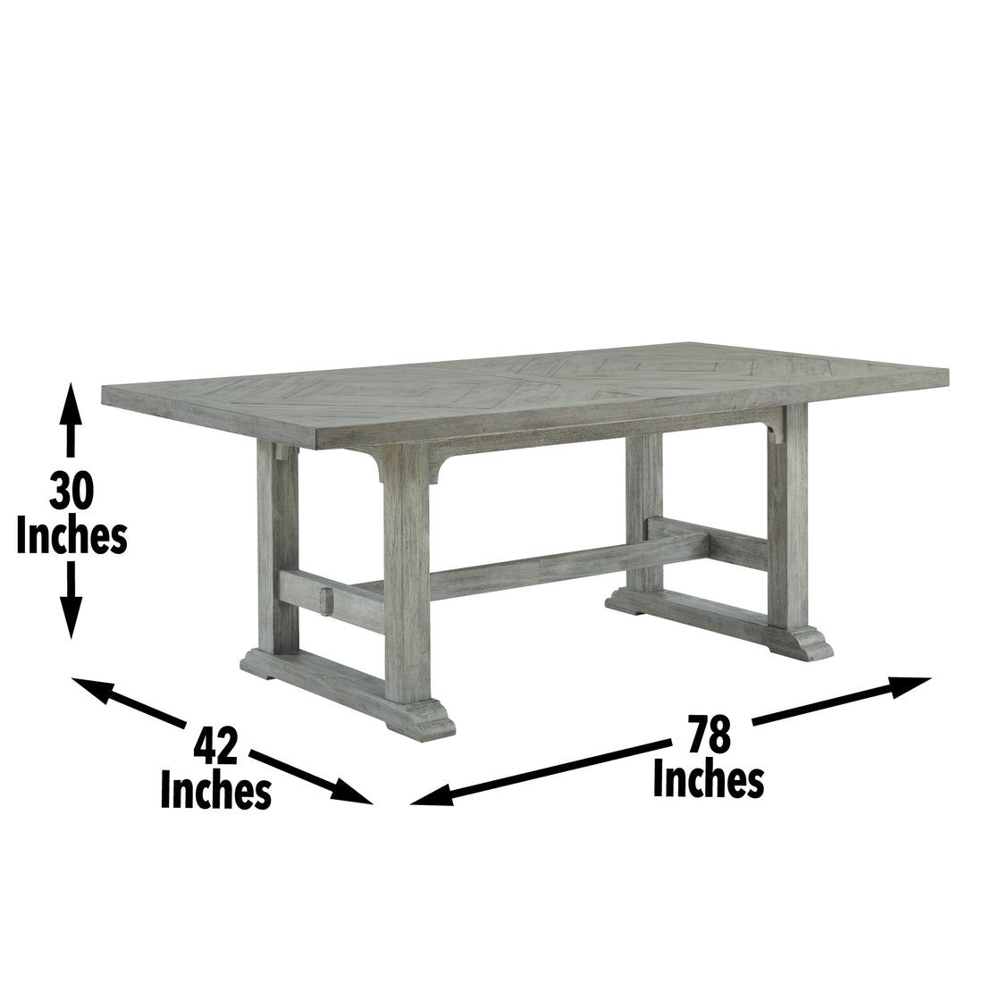 Whitford Dining Table Gray Gray Wood