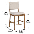 Oslo Counter Chair Set Of 2 Light Brown Light Brown Wood