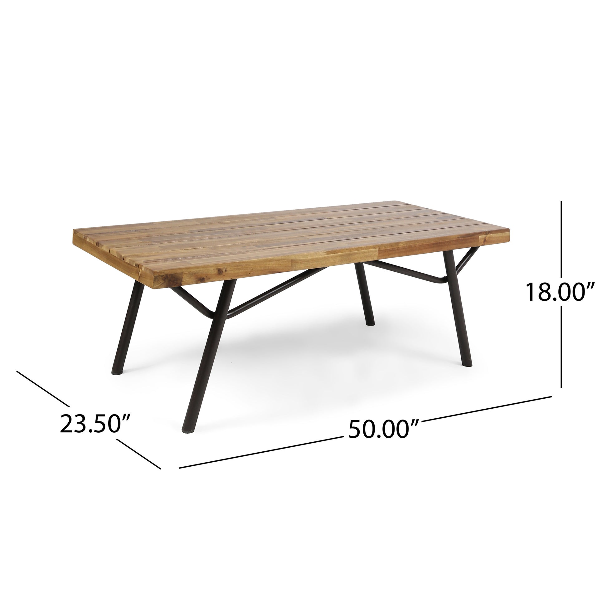 Canoga Coffee Table Teak Metal & Wood