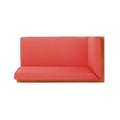 Brava X Back Corner Bench L With Coffee Table, Red Red Acacia Wood