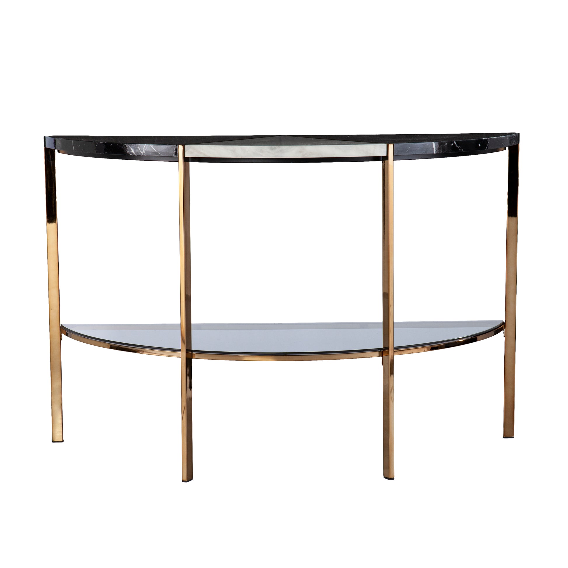 Cortinada Demilune Console Table Black Iron