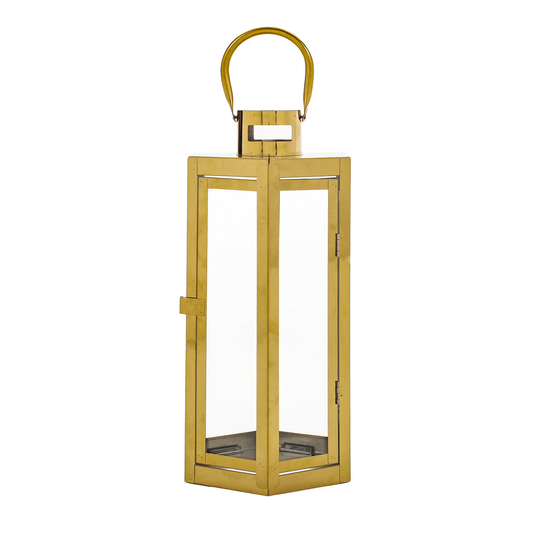 Frank 16"H Stainless Steel Lantern Gold Stainless Steel