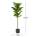 120Cm Artificial Fiddle Leaf Fig Tree Green Iron Plastic