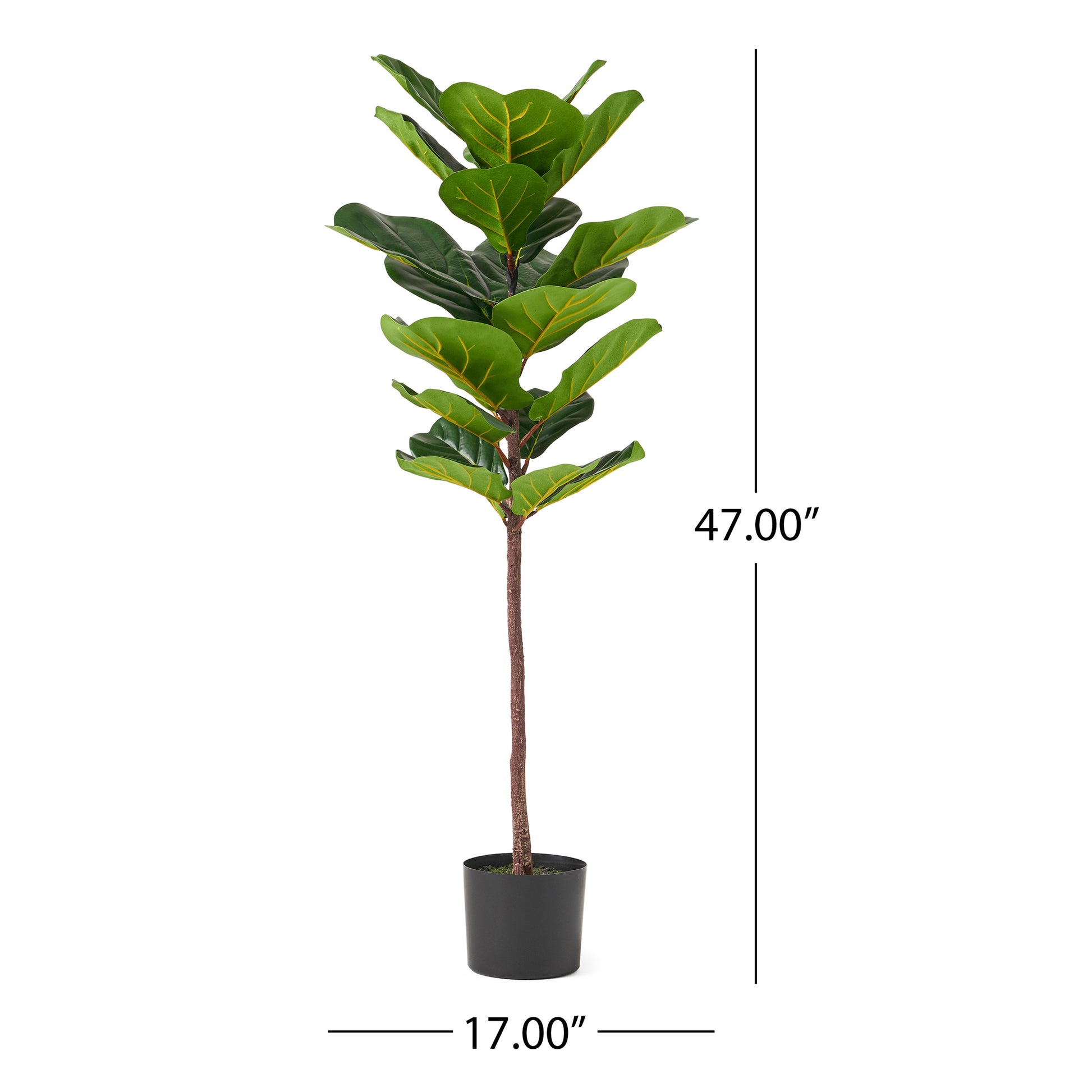 120Cm Artificial Fiddle Leaf Fig Tree Green Iron Plastic