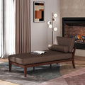 Chaise Lounge Brown Fabric