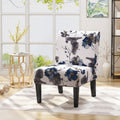 Accent Chair Blue Multi Fabric