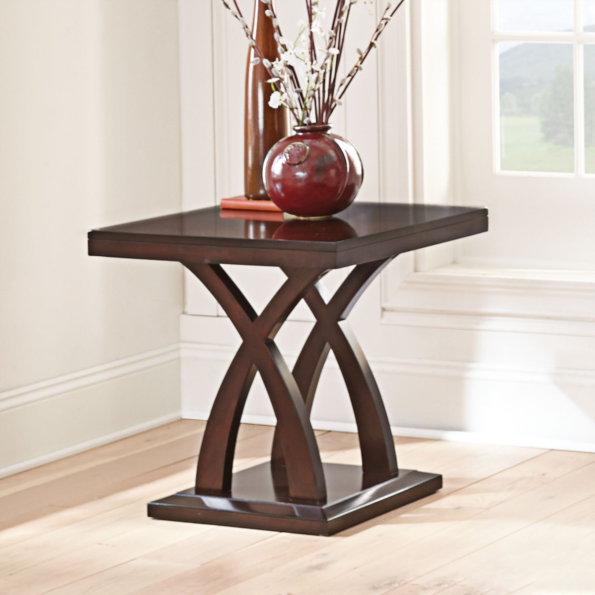 Jocelyn End Table Brown Brown Wood