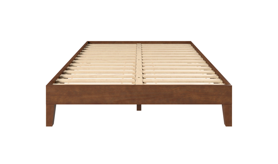 Nix Full Platform Bed Natural Dark Brown Full Dark Brown Wood