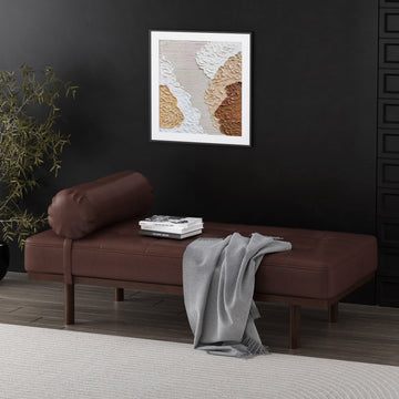 Chaise Lounge Dark Brown Pu - Main Image