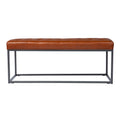 Ciarin Upholstered Hallway Bench Brown Brown Leather