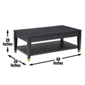 Yves Cocktail & 2 End Table Set Black Black Wood