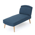 Mid Century Modern Fabric Chaise Lounge Navy Blue Fabric