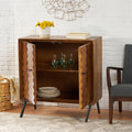 Wooden & Iron Sideboard Dark Brown Wood