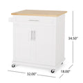 Kitchen Cart White Wood