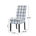 Dining Chair Blue Cream Fabric