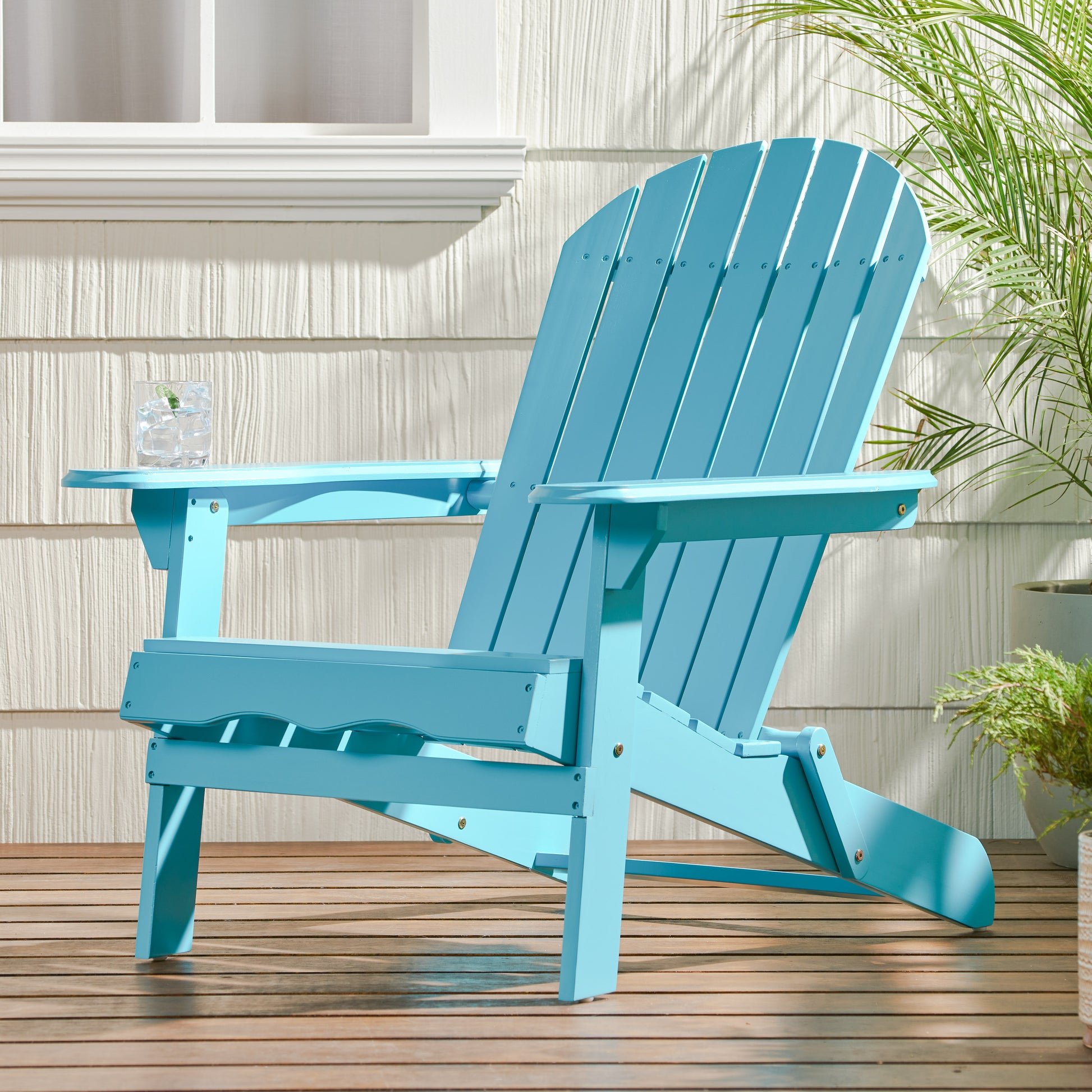 Malibu Adirondack Chair Blue Acacia Wood