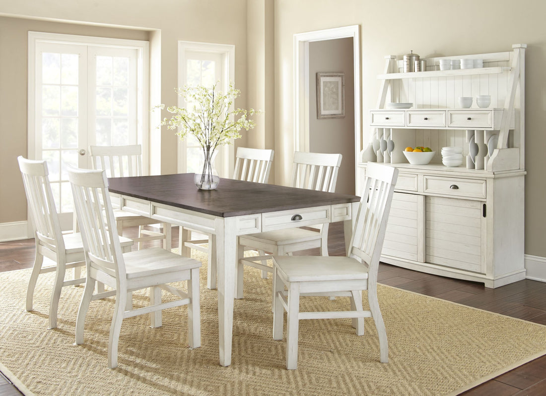 Cayla 7 Piece Dining Set White Wood