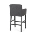 Set Of 2 Upholstered 30.5 Inch Counter Stools Charcoal Gray Charcoal Set Of 2 Fabric