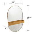 Melston Decorative Mirror W Storage Gold Iron