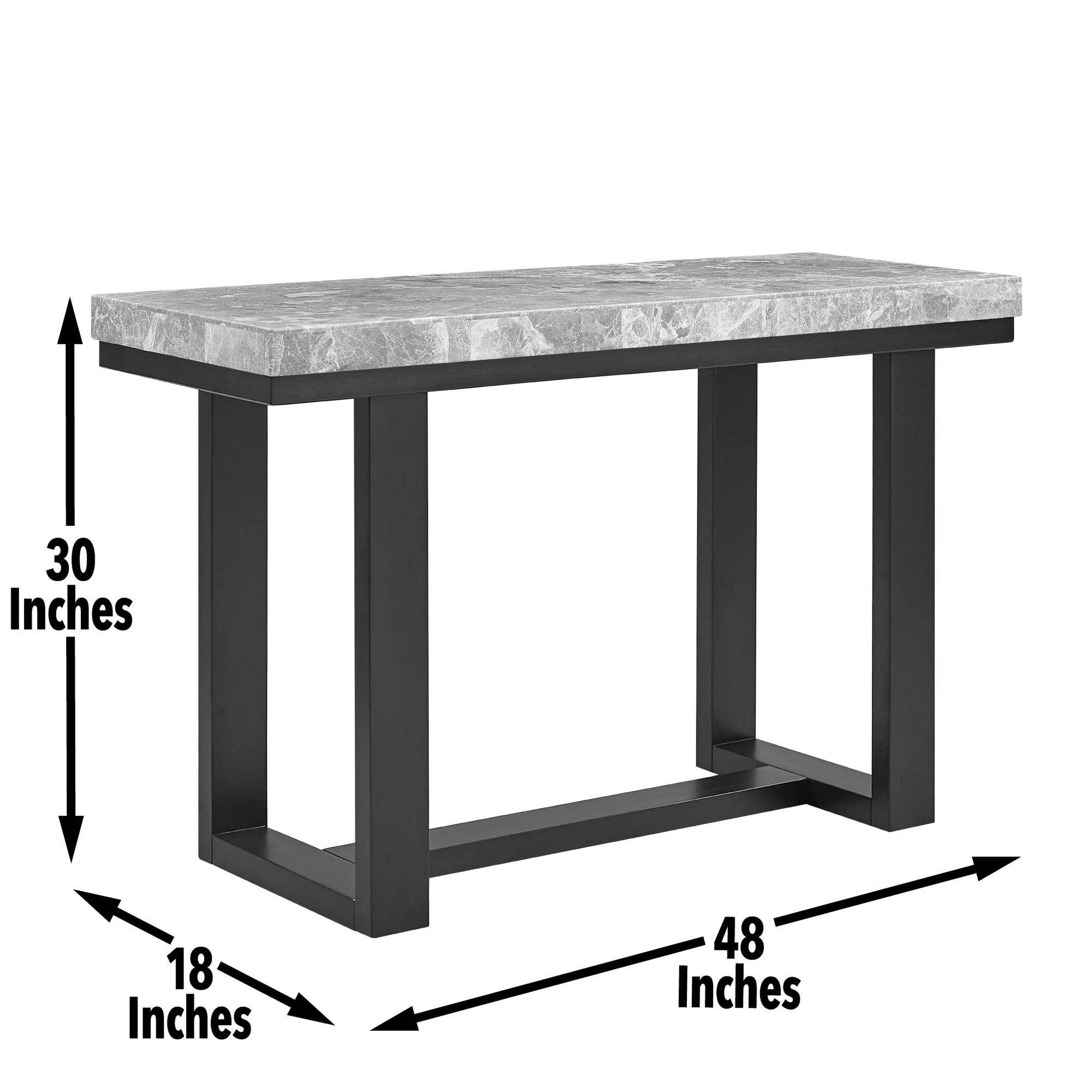 Lucca Marble Sofa Table Gray Gray Marble