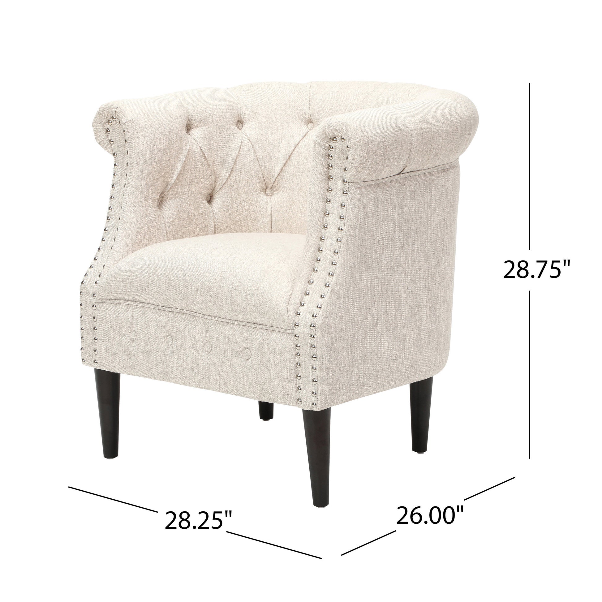Chair Ottoman Beige Fabric