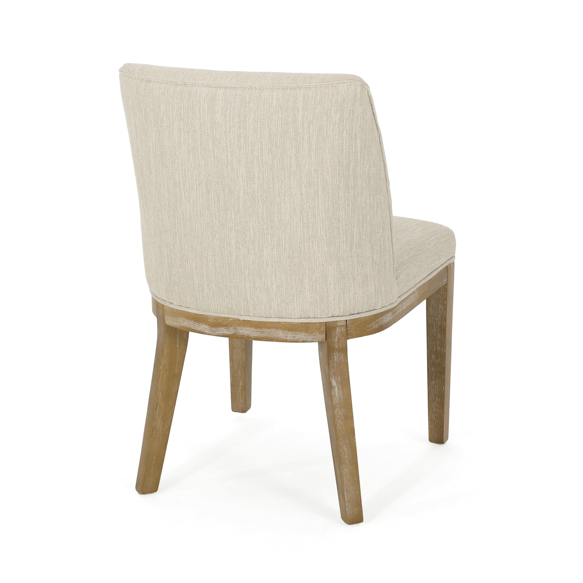 Dining Chair Mp2 Set Of 2 Beige Solid Wood Mdf