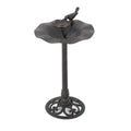 E Lancaster Outdoor Aluminum And Iron Top Bird Bath With Iron Base, Bronze Bronze Aluminium