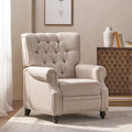 Recliner Chair Beige Fabric