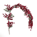 5' Eucalyptus Berry Garland Red Polyester