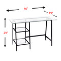 Avery Metal Glass Sawhorse A Frame Writing Desk Black Black Iron