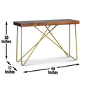 Walter Brass Inlay Sofa Table Brown Brown Iron