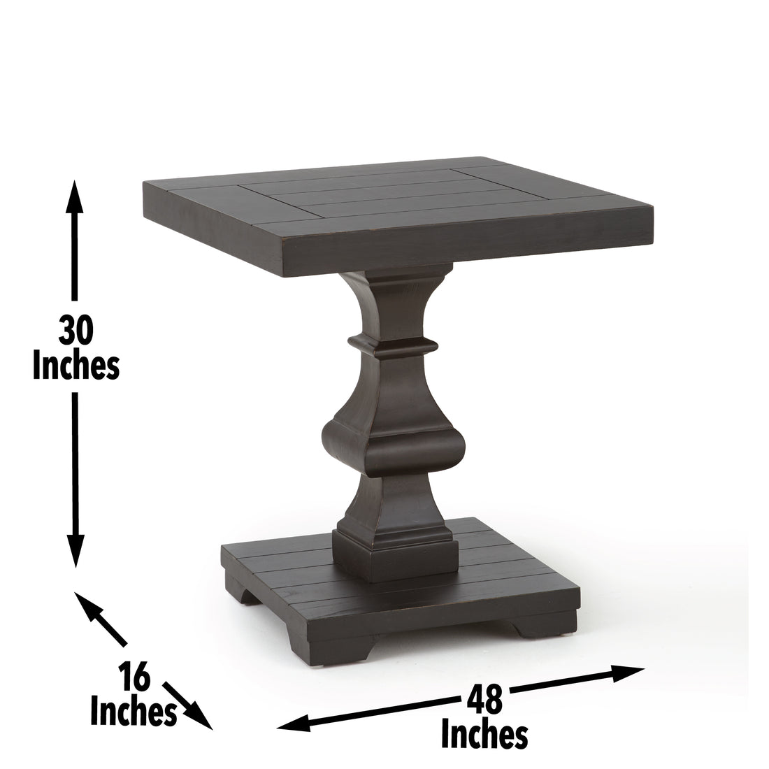 Dory Square End Table Brown Brown Wood