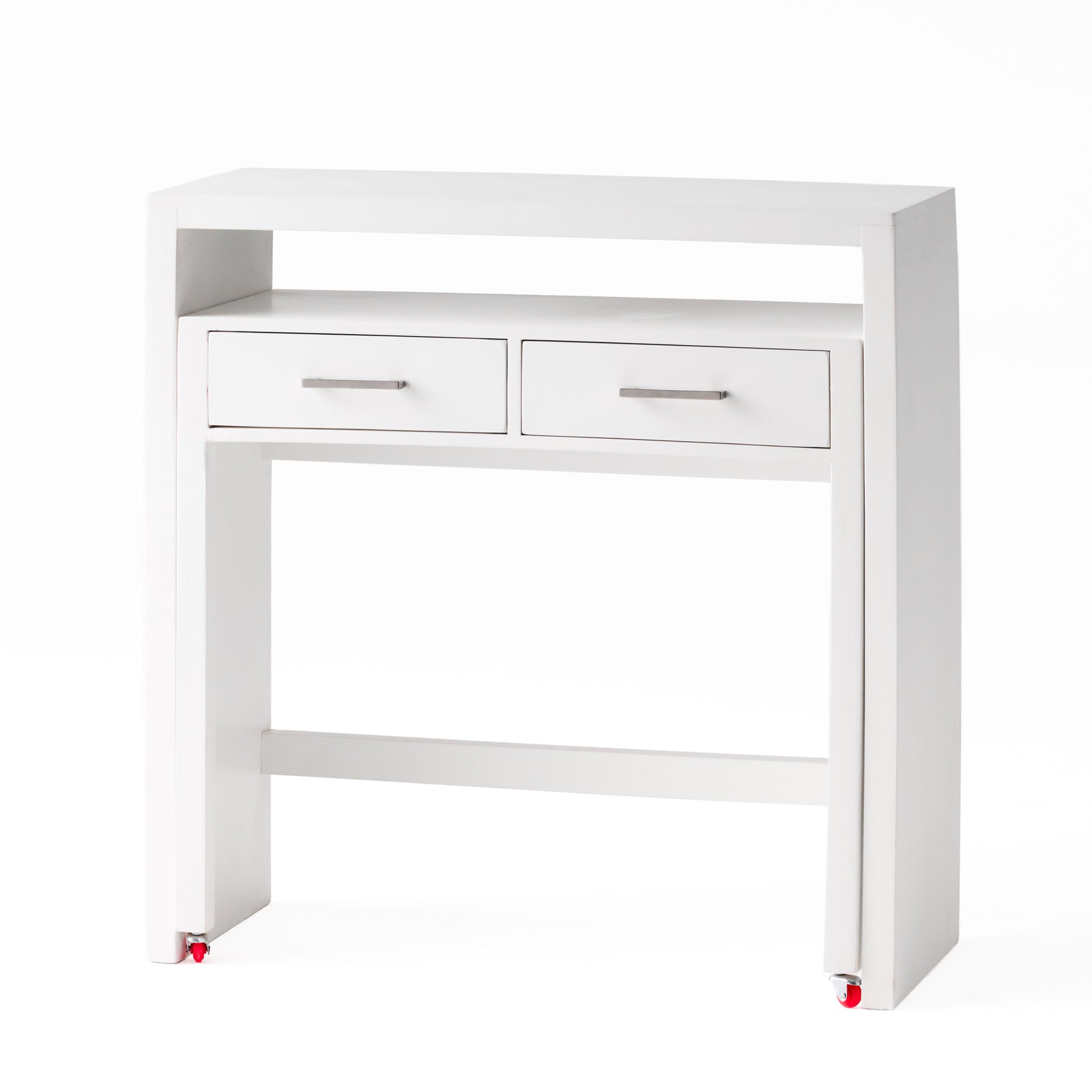 Desk With Upper Console Table White Solid Wood Mdf