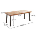 Della Dining Table - Teak Wood Metal