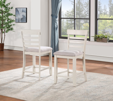 Hyland Counter Chair Set Of 2 Brown White Wood