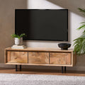 Wooden & Iron Tv Board Natural 50 59 Inches Wood Metal