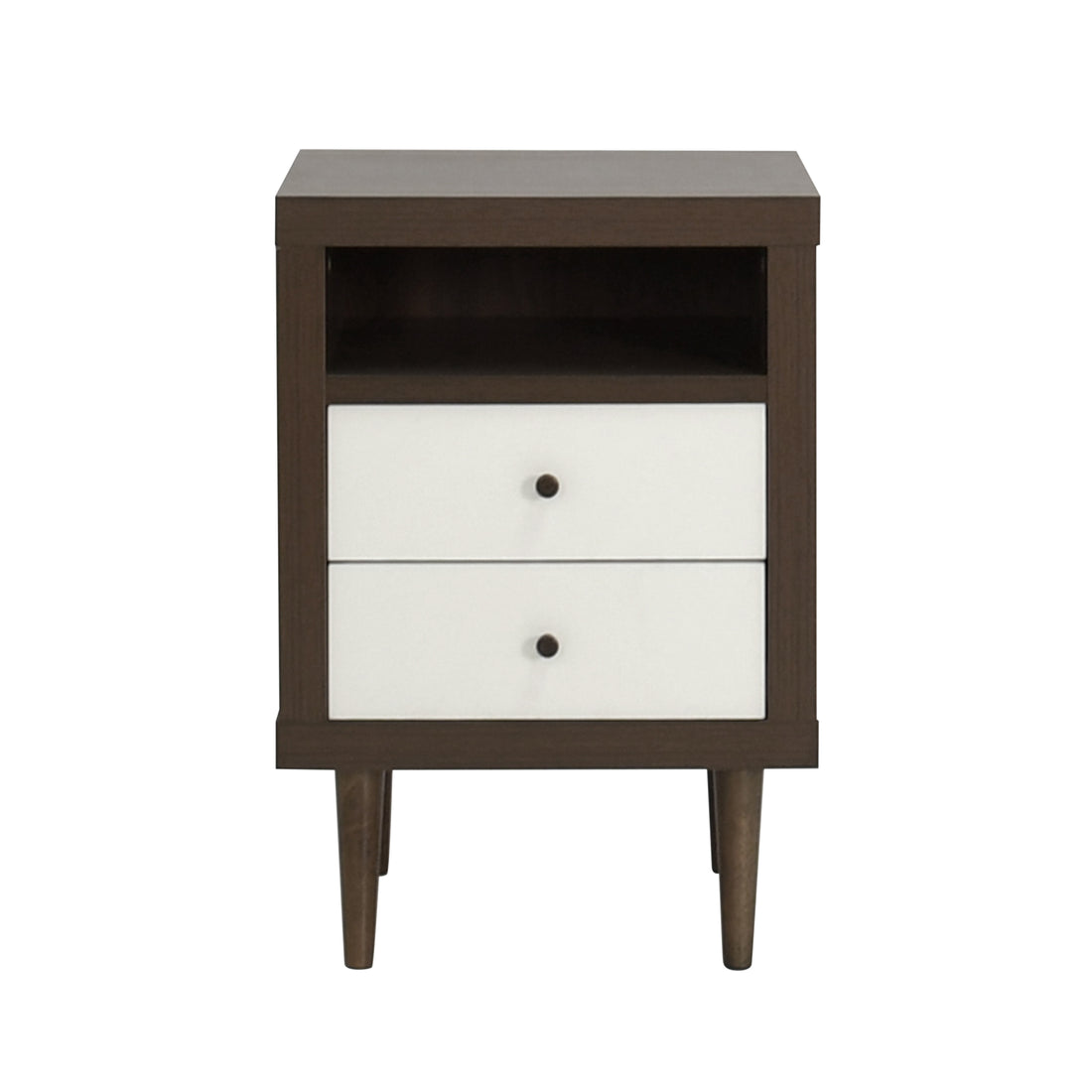 2 Drawer Nightstand Walnut Mdf