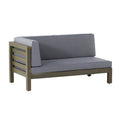 Oana Right Corner Bench And Coffee Table, Dark Grey Dark Grey Acacia Wood