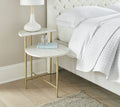 Patna White Marble Top Side End Table White White Marble