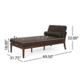 Chaise Lounge Brown Fabric