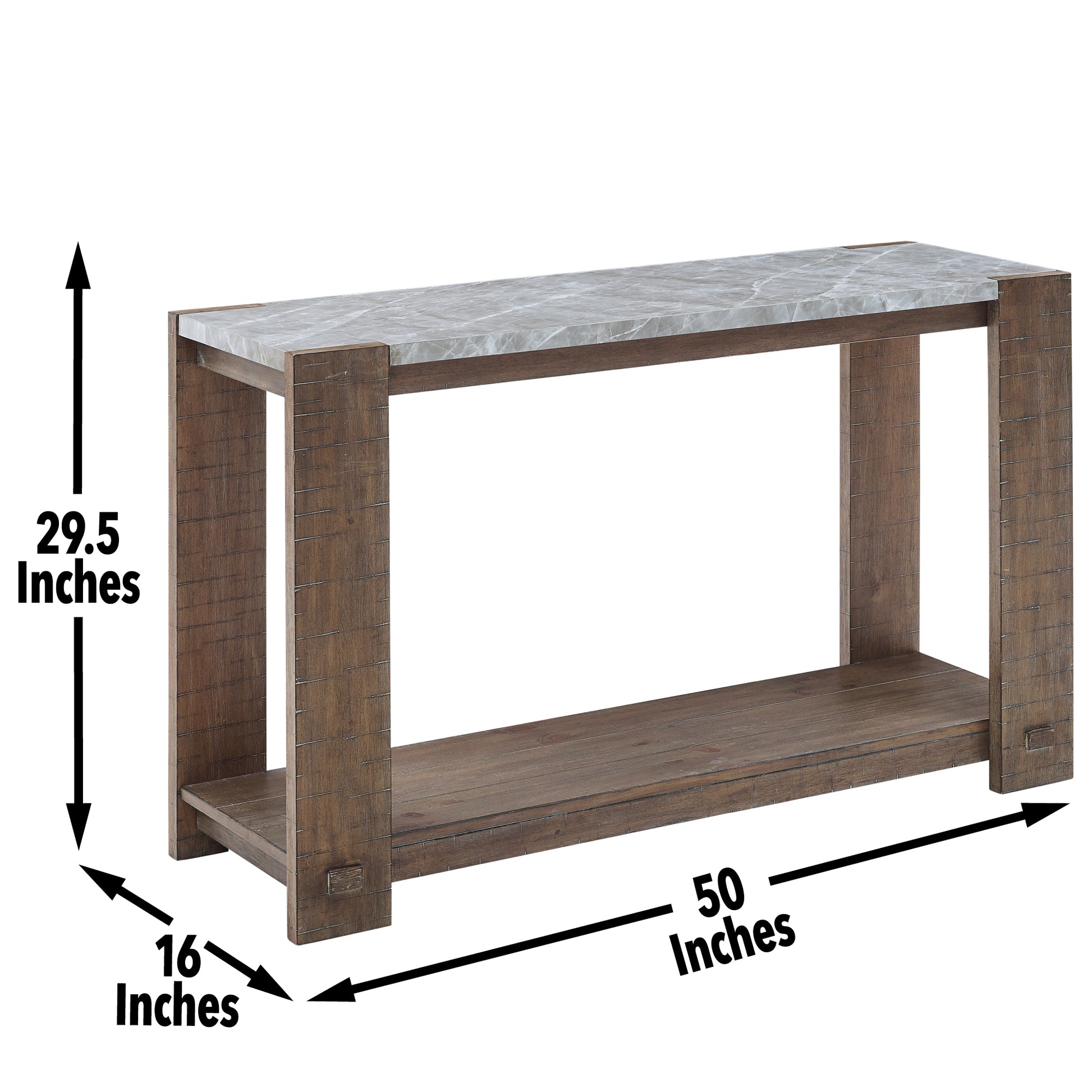 Libby Sintered Stone Sofa Table Brown Brown Wood